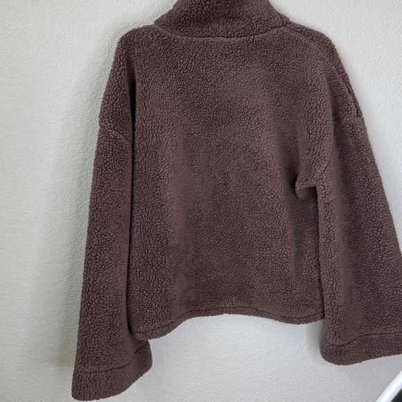 Balance Collection Outdoor Sherpa Cowl Neck Sweater Chocolate Brown size Medium - Picture 7 of 7